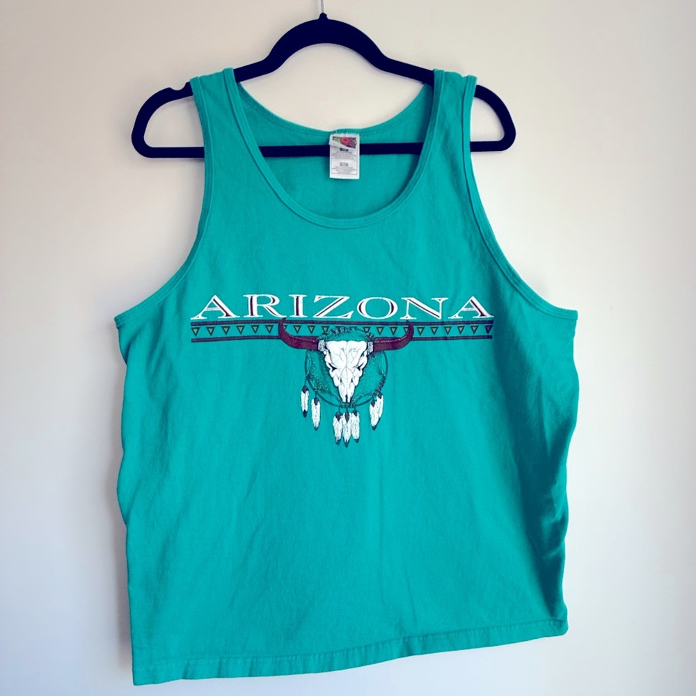 Vintage 90’s Arizona Graphic Women's Tank Top - Teal